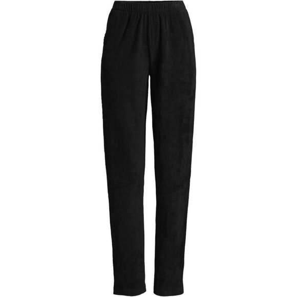 Lands End Womens High-Rise Knit Corduroy Pull-On Pants Black M/P NWOT - Picture 1 of 7